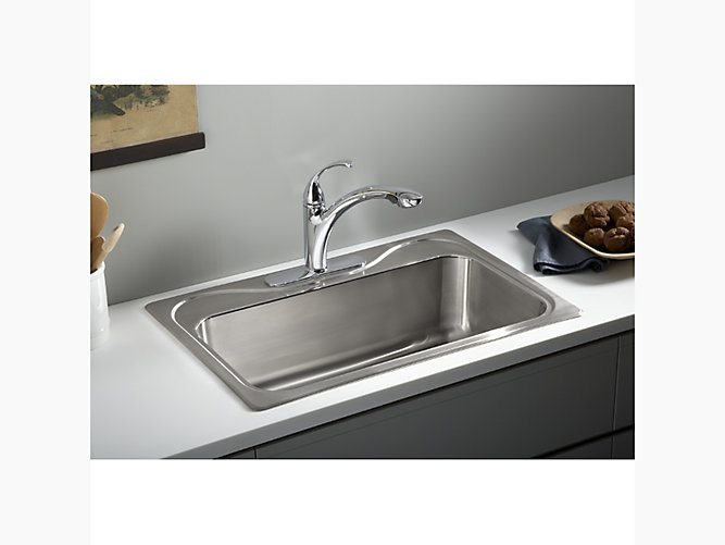 Southhaven®Top-Mount Single-Bowl Kitchen Sink, 33" x 22" x 9-1/4"-0-large